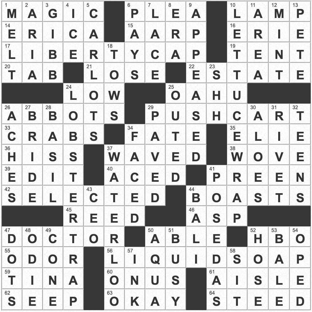 USA Today Crossword Answers