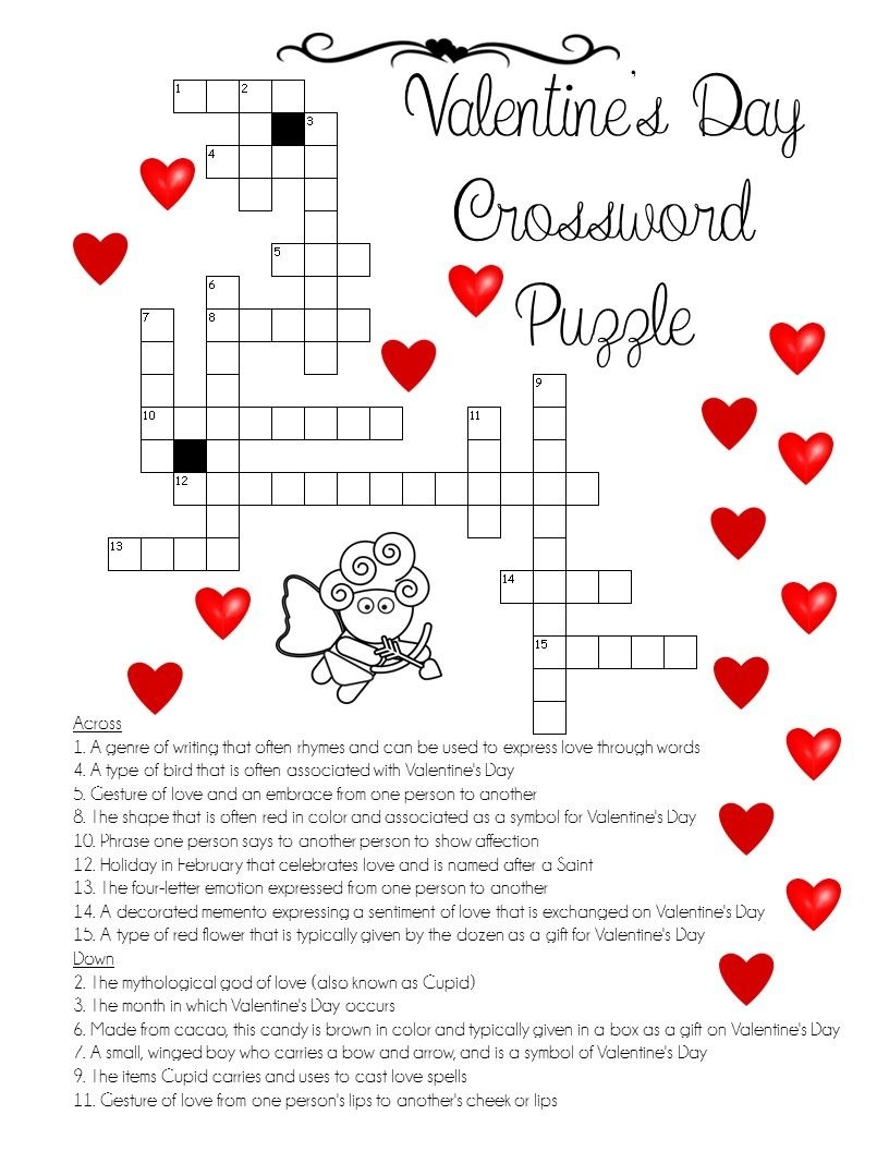 Valentines Crossword Puzzle For Adults Printable James Crossword Puzzles