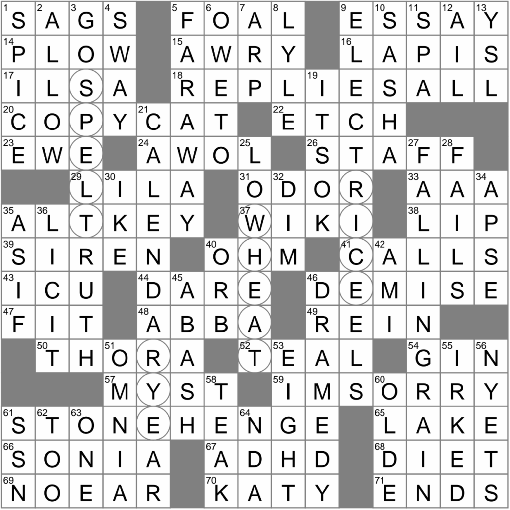 Lax Crossword Free Printable Crosswords