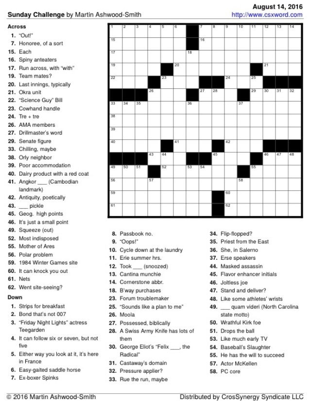 Washington Post Sunday Crossword Free Printable Crosswords Washington Post Sunday Crossword Free Printable Crosswords
