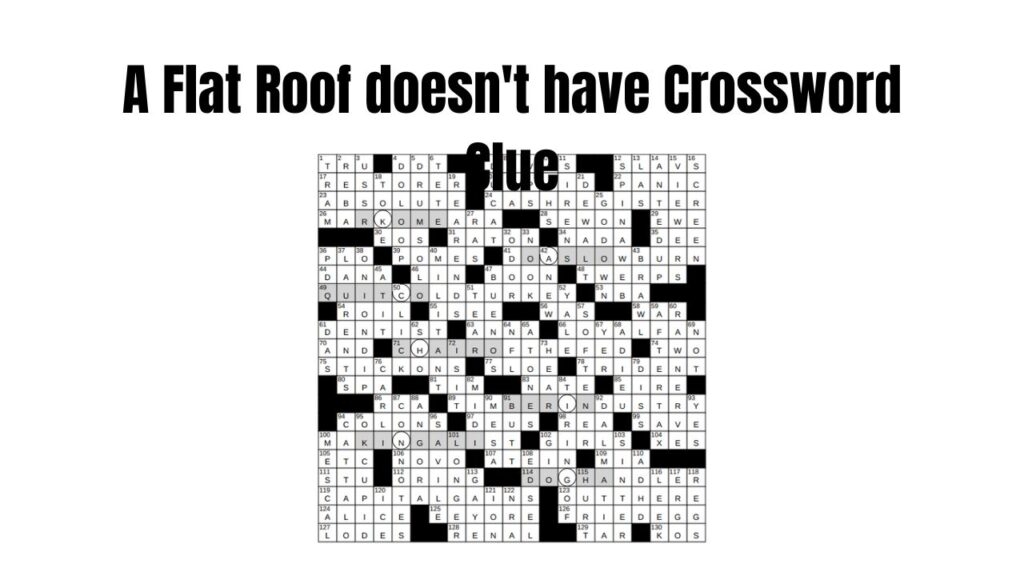 What A Flat Roof Doesn 39 t Have Crossword Clue