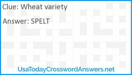 Wheat Variety Crossword Clue UsaTodayCrosswordAnswers