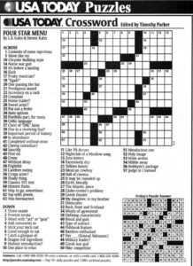 U S A Today Crossword Puzzle Answers - Free Printable Crosswords