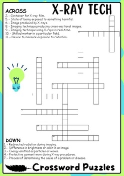 X ray Tech Crossword Puzzles All About X ray Tech Crossword Activities
