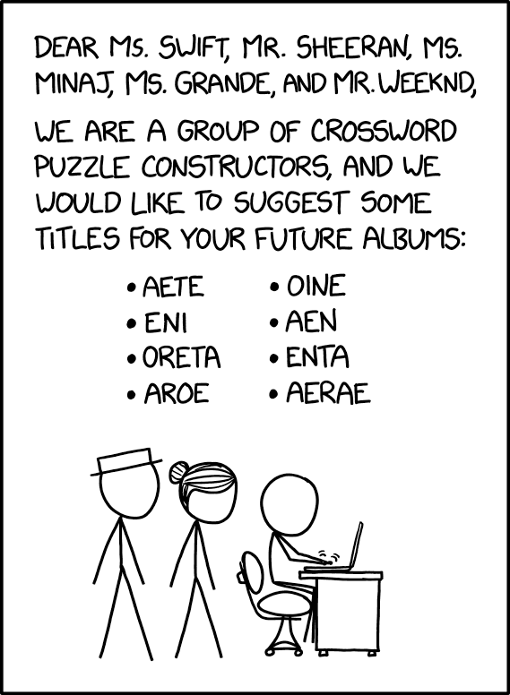 Xkcd Crossword Constructors
