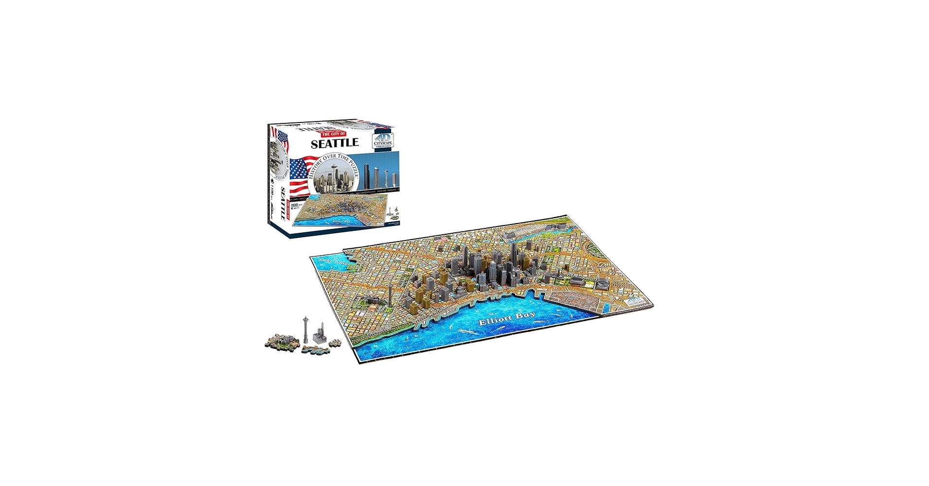 Amazon 4D Cityscape Seattle Time Puzzle 800 Piece Toys U0026 Games