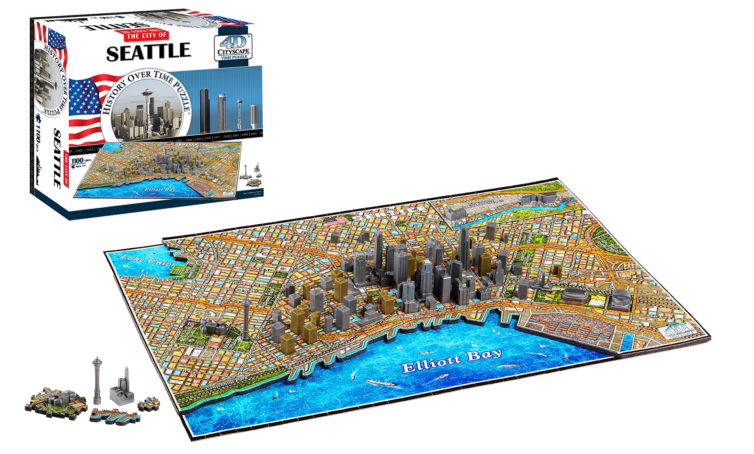 Amazon 4D Cityscape Seattle Time Puzzle 800 Piece Toys U0026 Games