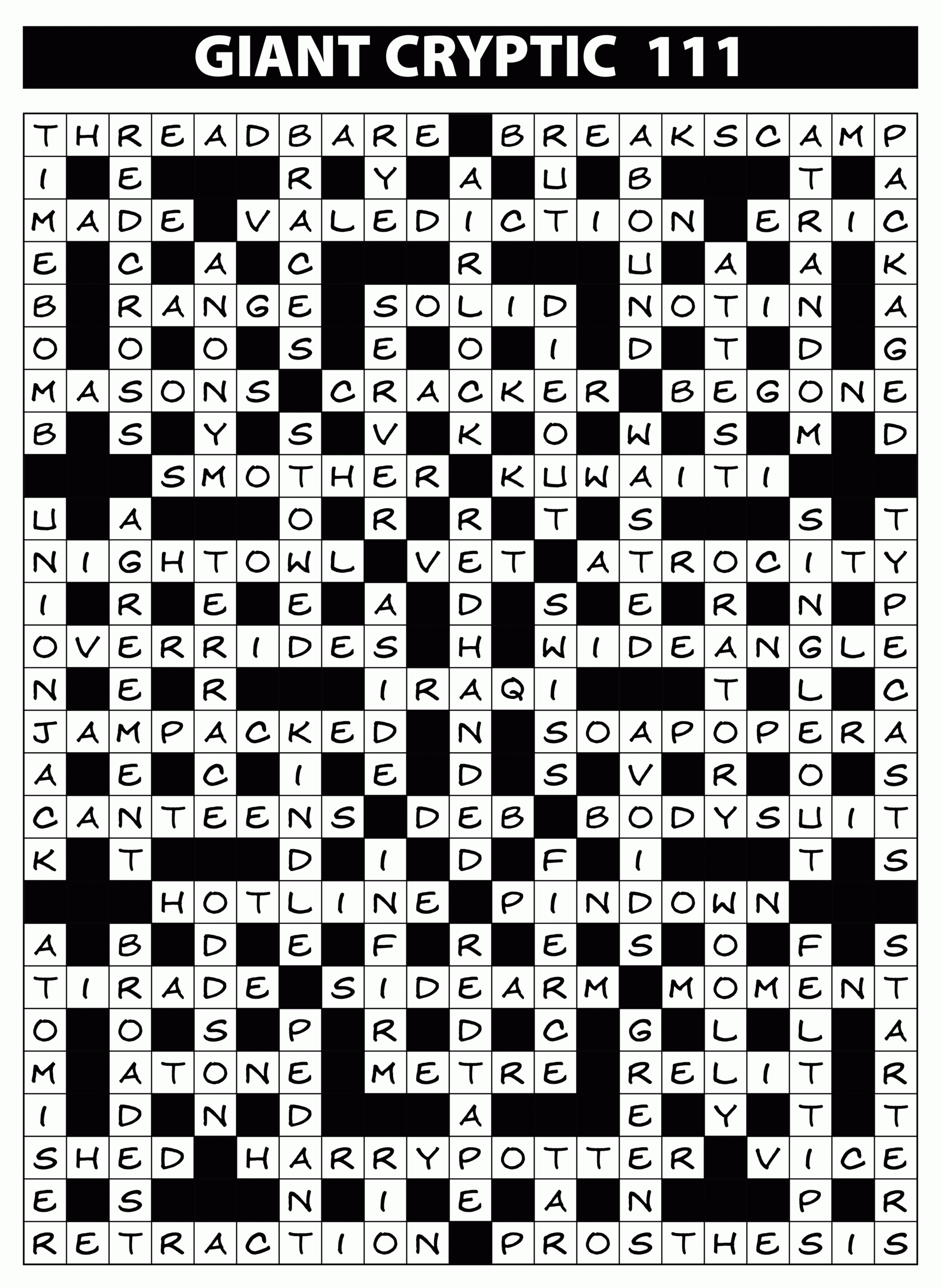 Crossword U0026 Puzzle Collection Solutions Issue 111 Lovatts 