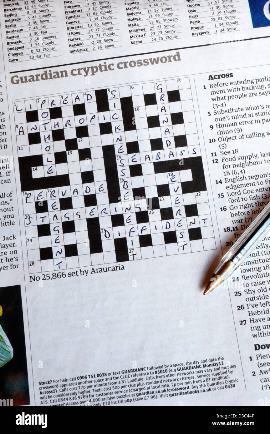 Cryptic Crossword Hi res Stock Photography And Images Alamy
