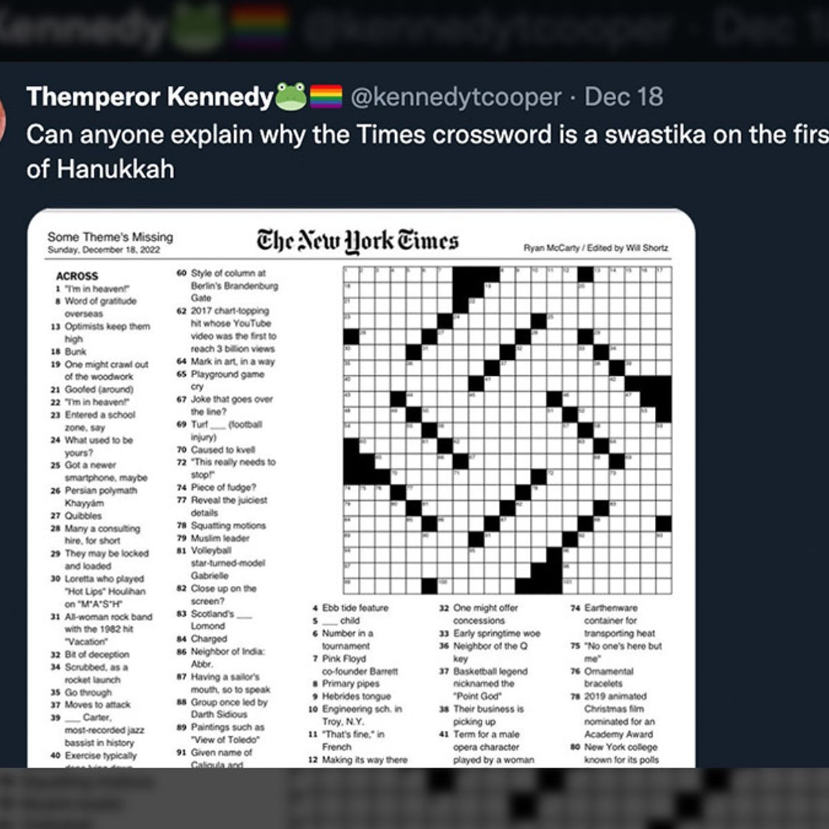Did NY Times Publish What Some Said Was A Swastika Shaped Crossword Puzzle Snopes