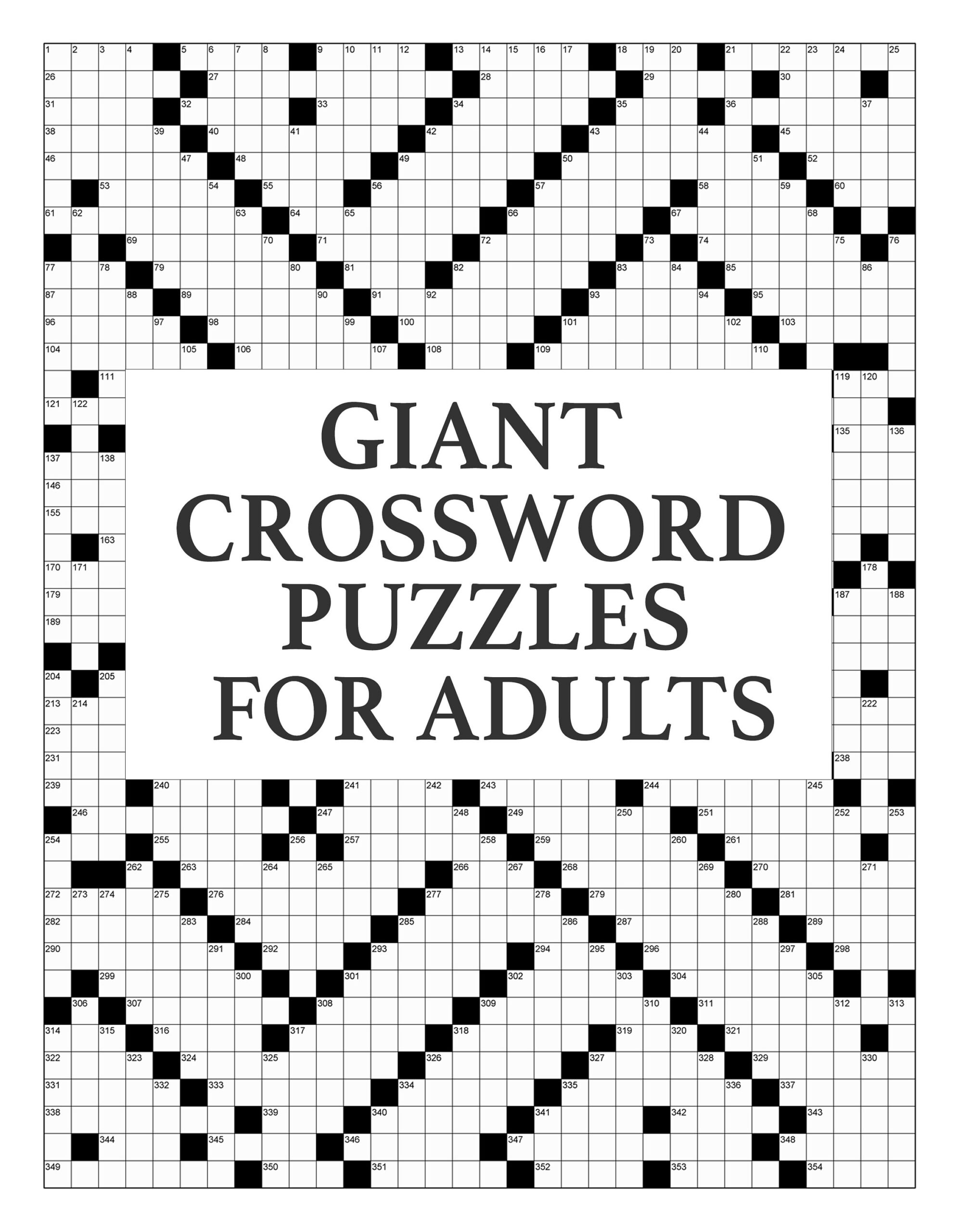 Digital Download 40 Printable Giant Crossword Puzzles For Adults Large Print Easy To Read Mega Size Games With Solutions Etsy UK