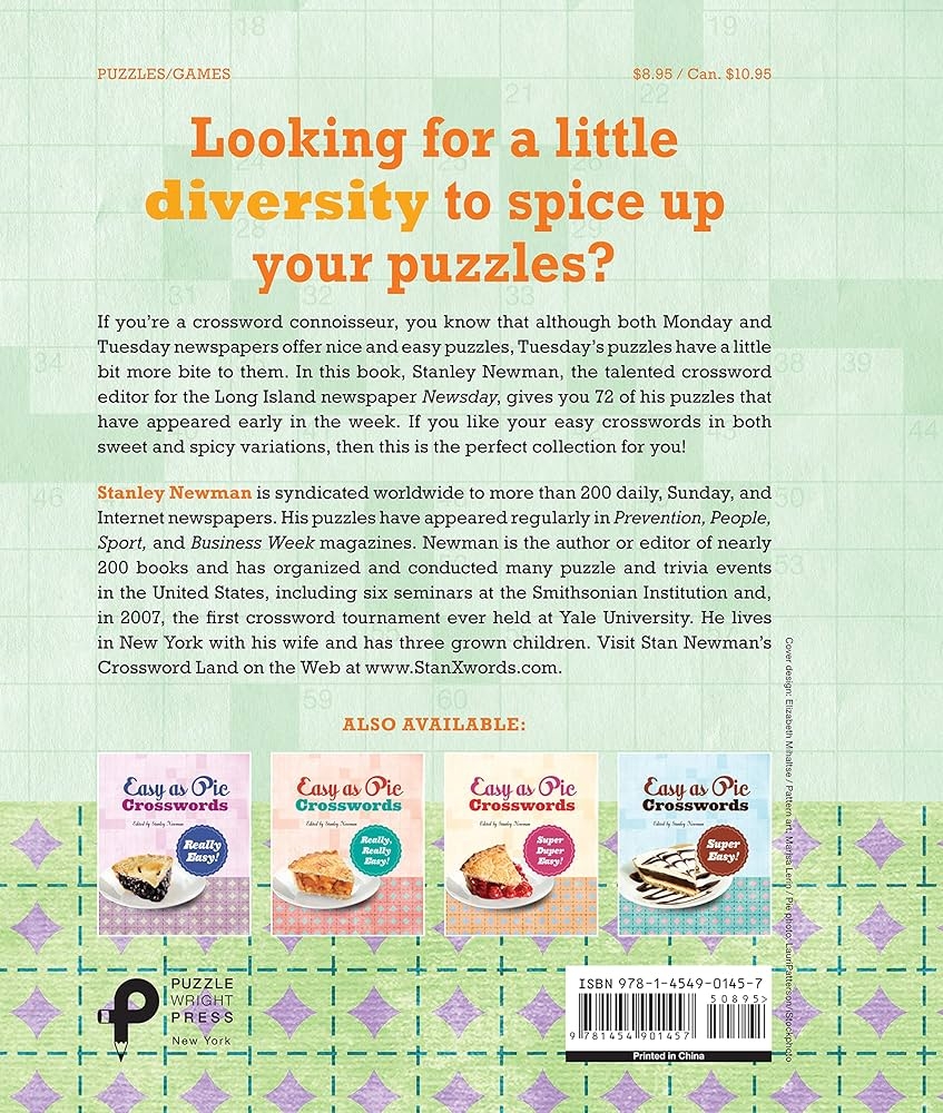 Easy As Pie Crosswords Easy Peasy 72 Relaxing Puzzles Newman Stanley 9781454901457 Amazon Books