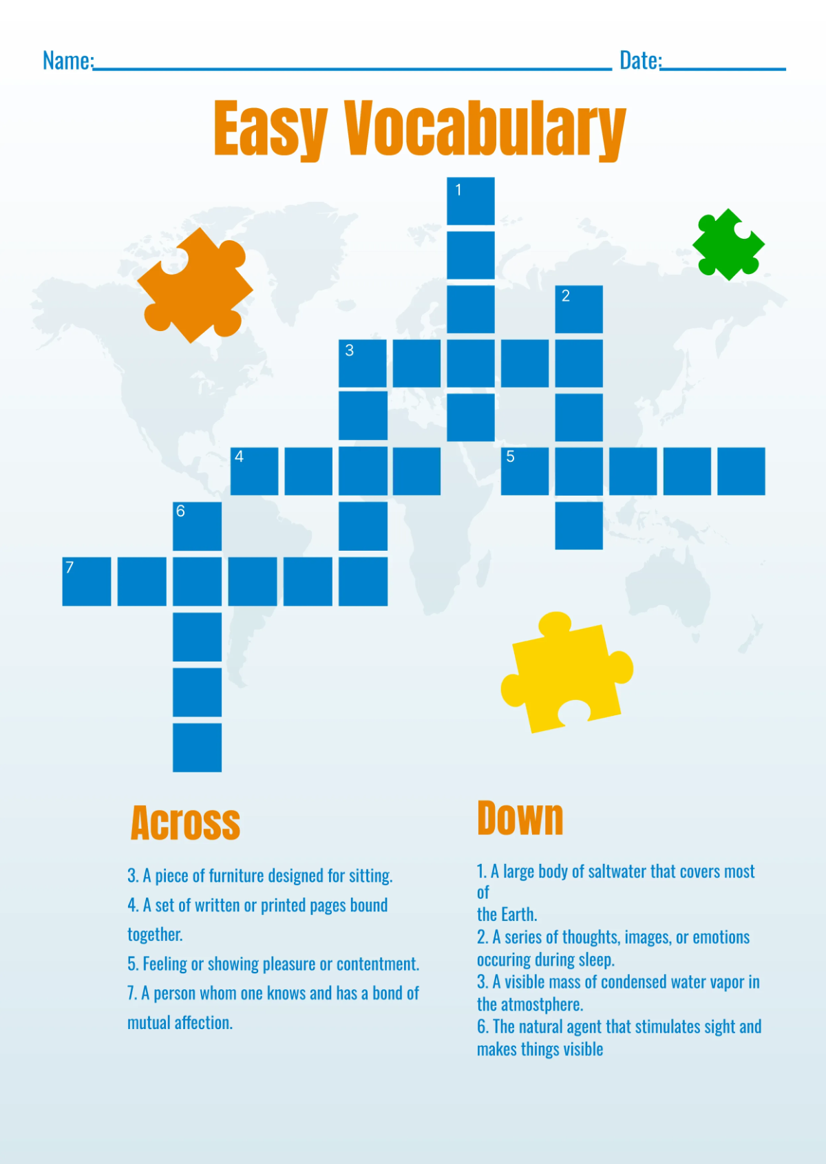 Free Mini Crossword Puzzle With Answer Template To Edit Online