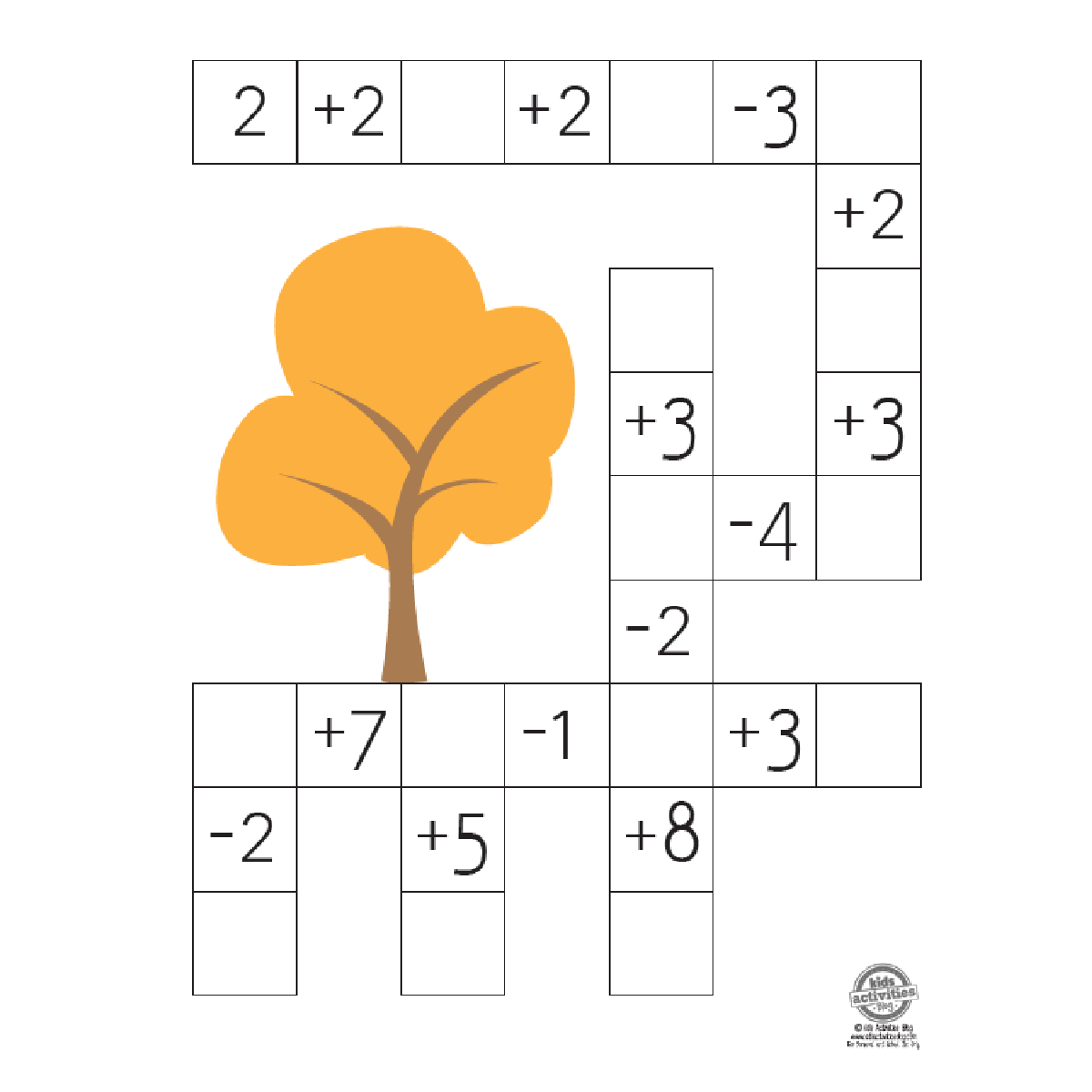 Fun Fall Math Crossword Puzzles For Kids Kids Activities Blog