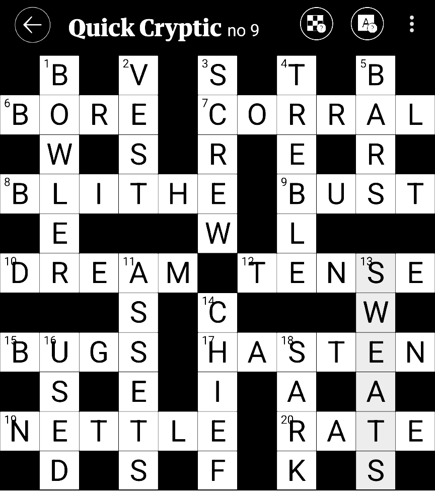 Guardian Quick Cryptic 9 By Carpathian Fifteensquared