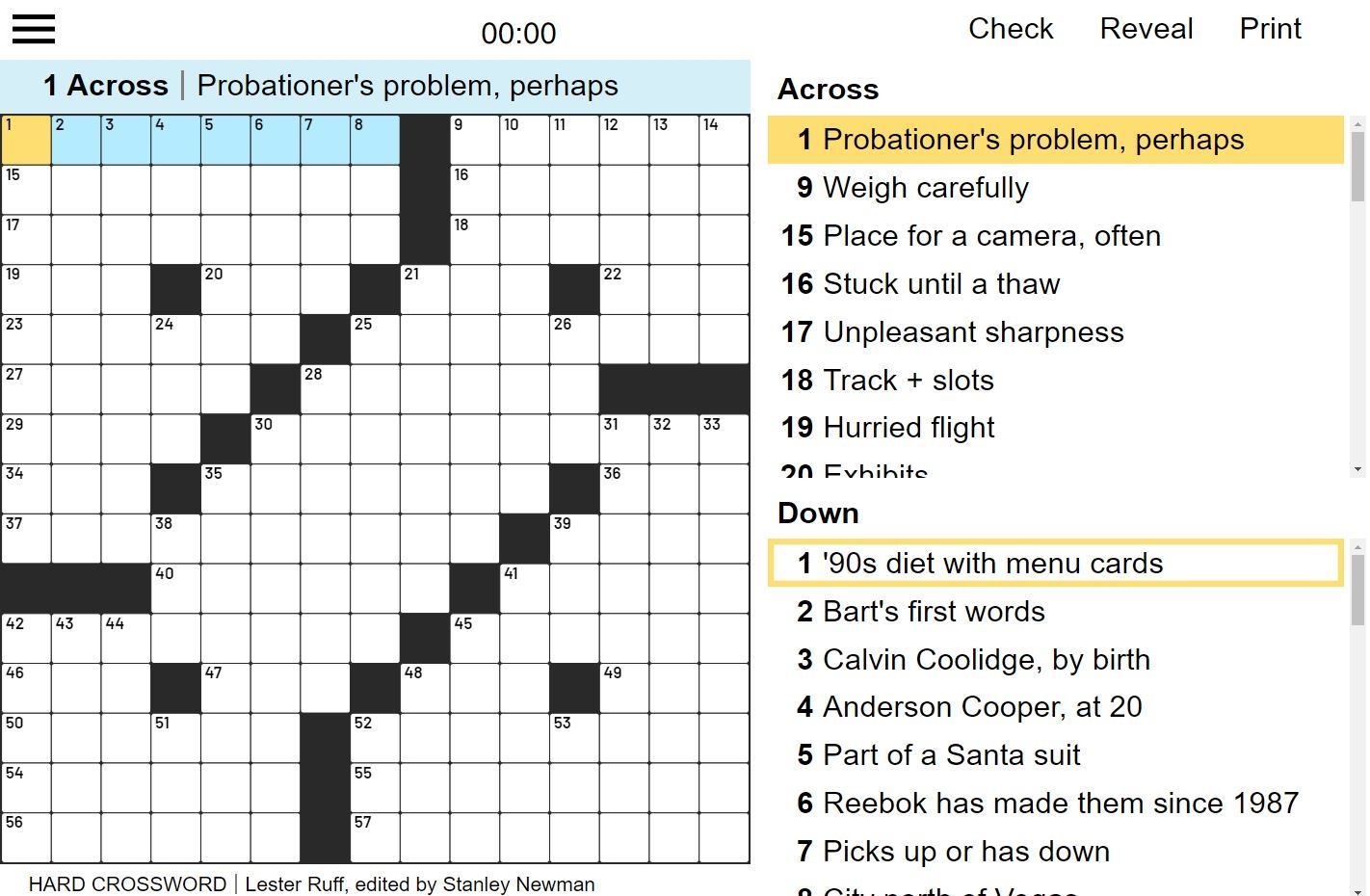 Hard Crossword Free Online Game Dallas Morning News