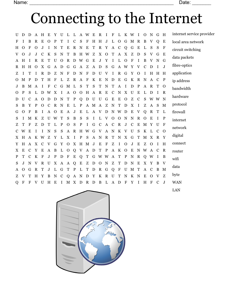 Internet BASICS Crossword PUZZLE WordMint