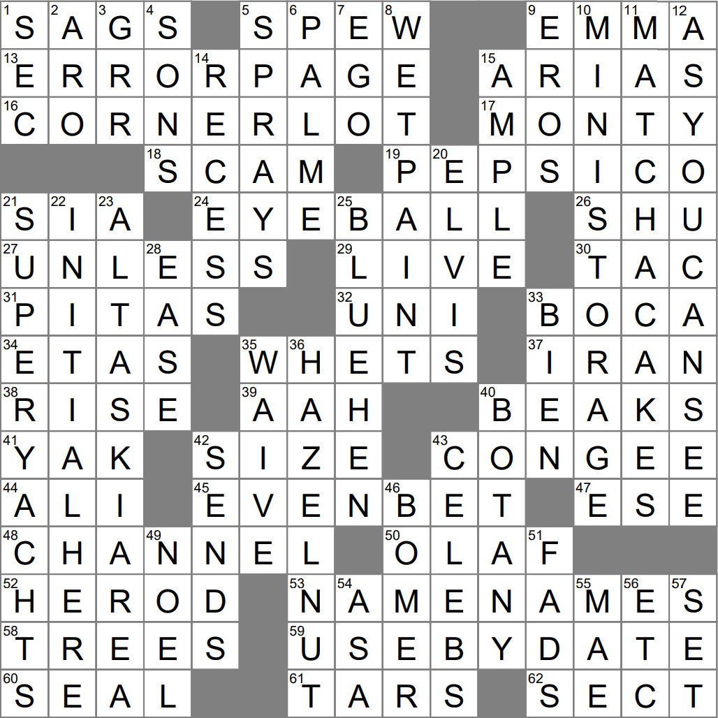 LA Times Crossword 10 Dec 22 Saturday LAXCrossword