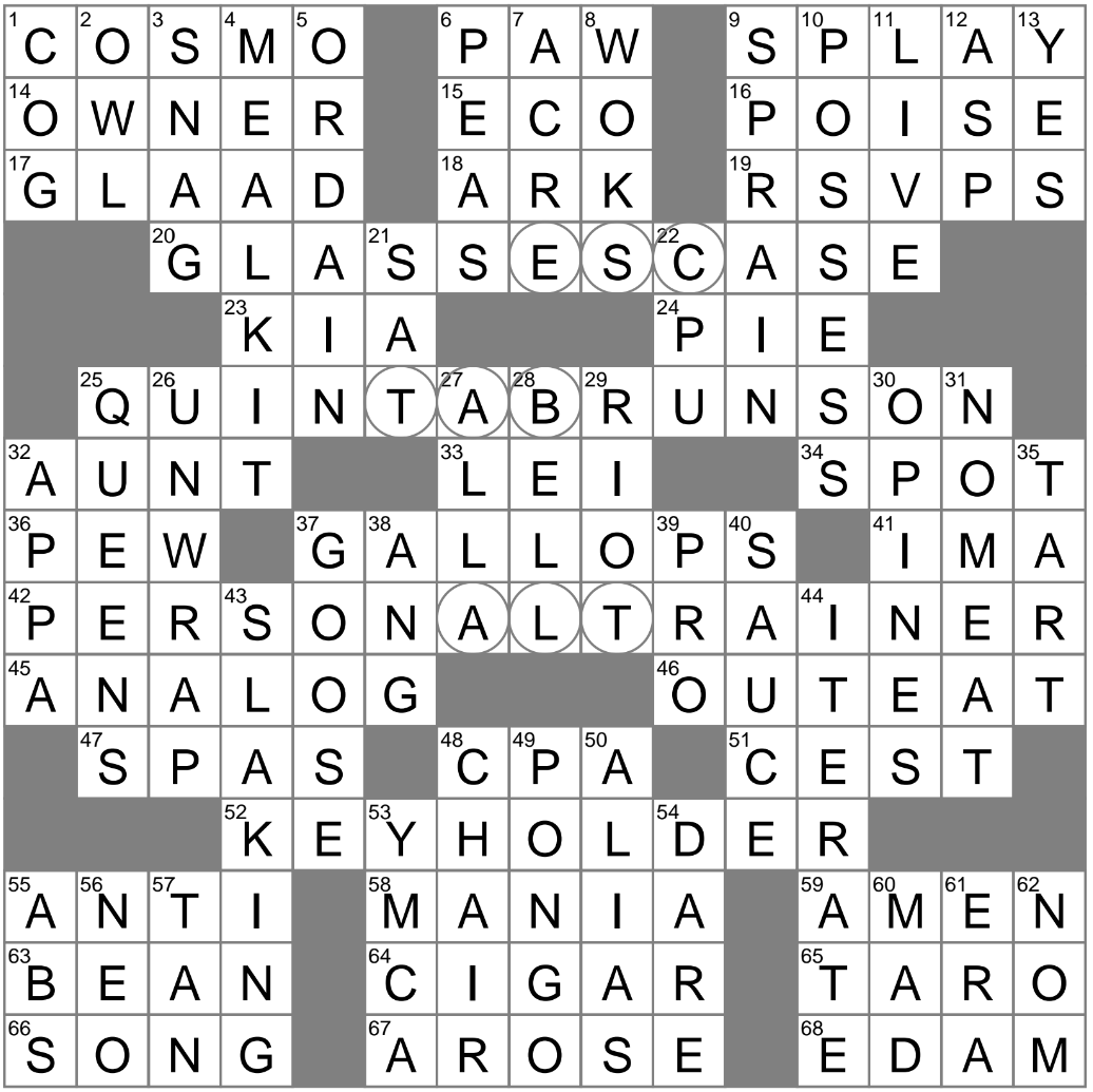 LA Times Crossword 30 Jun 25 Monday LAXCrossword