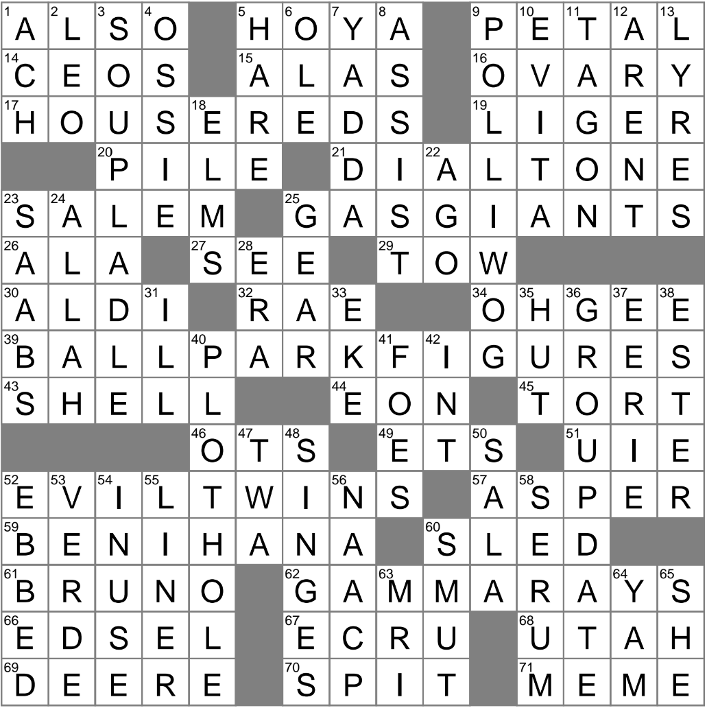 LA Times Crossword 8 Sep 25 Monday LAXCrossword