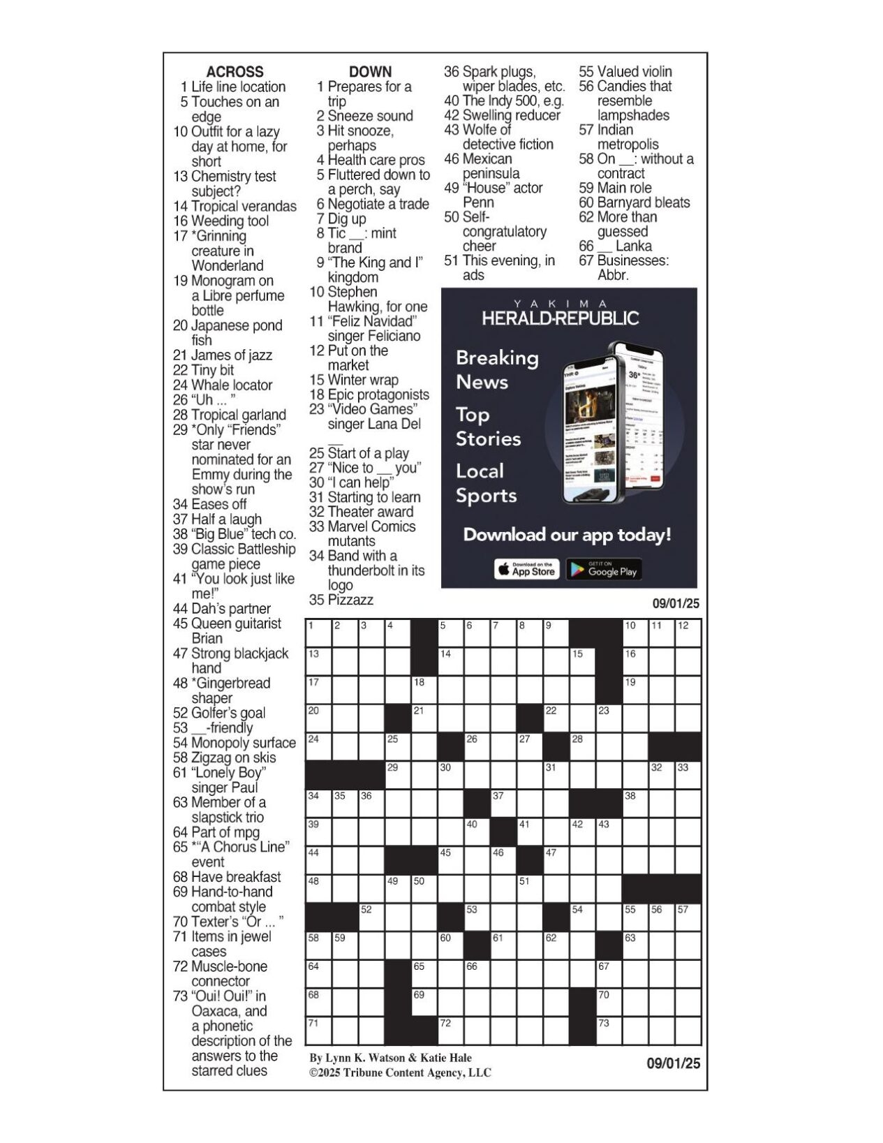 LA Times Crossword Sept 1 2025 Crosswords Yakimaherald