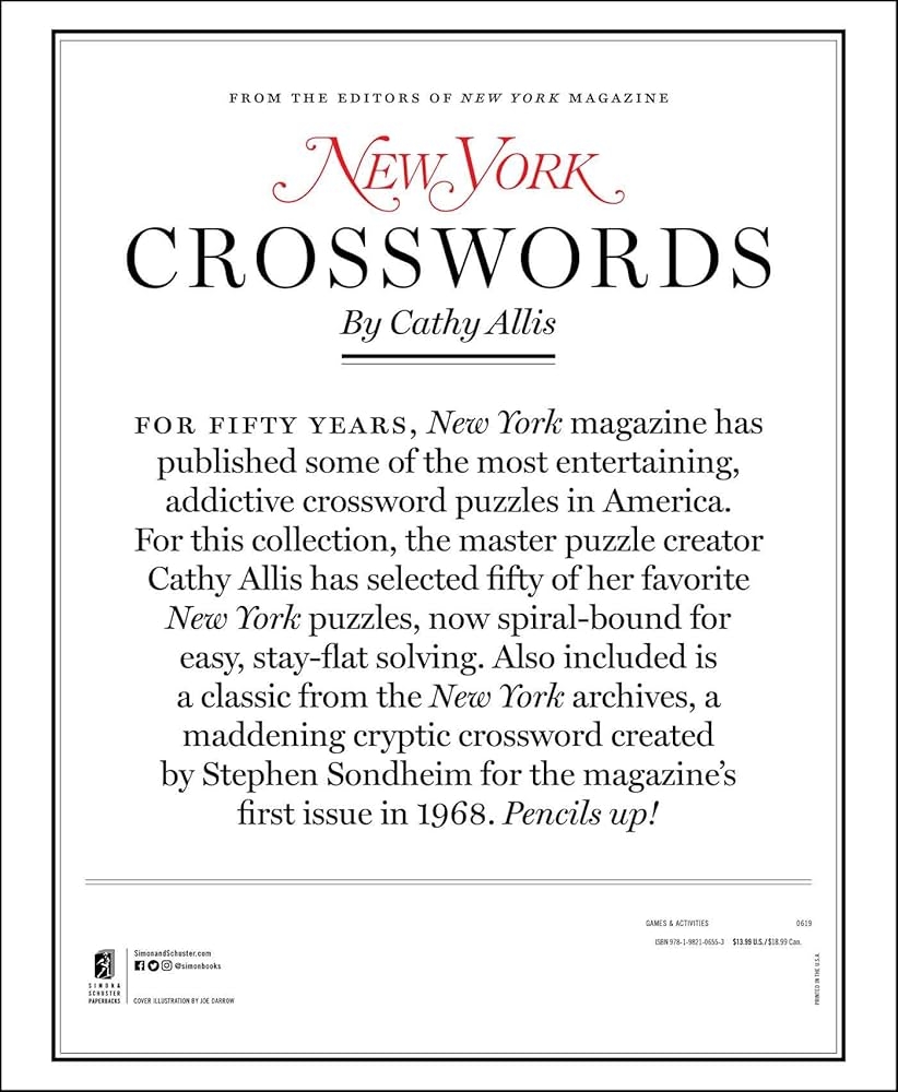 New York Crosswords 50 Big Puzzles Allis Cathy The Editors Of 