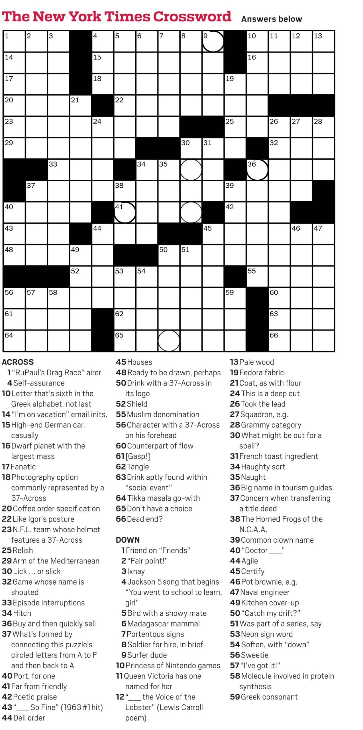 New York Times Daily Crossword Puzzles