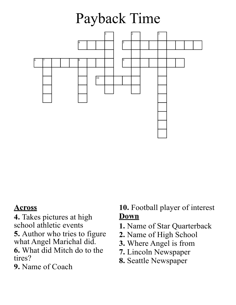 PAYBACK TIME Crossword WordMint