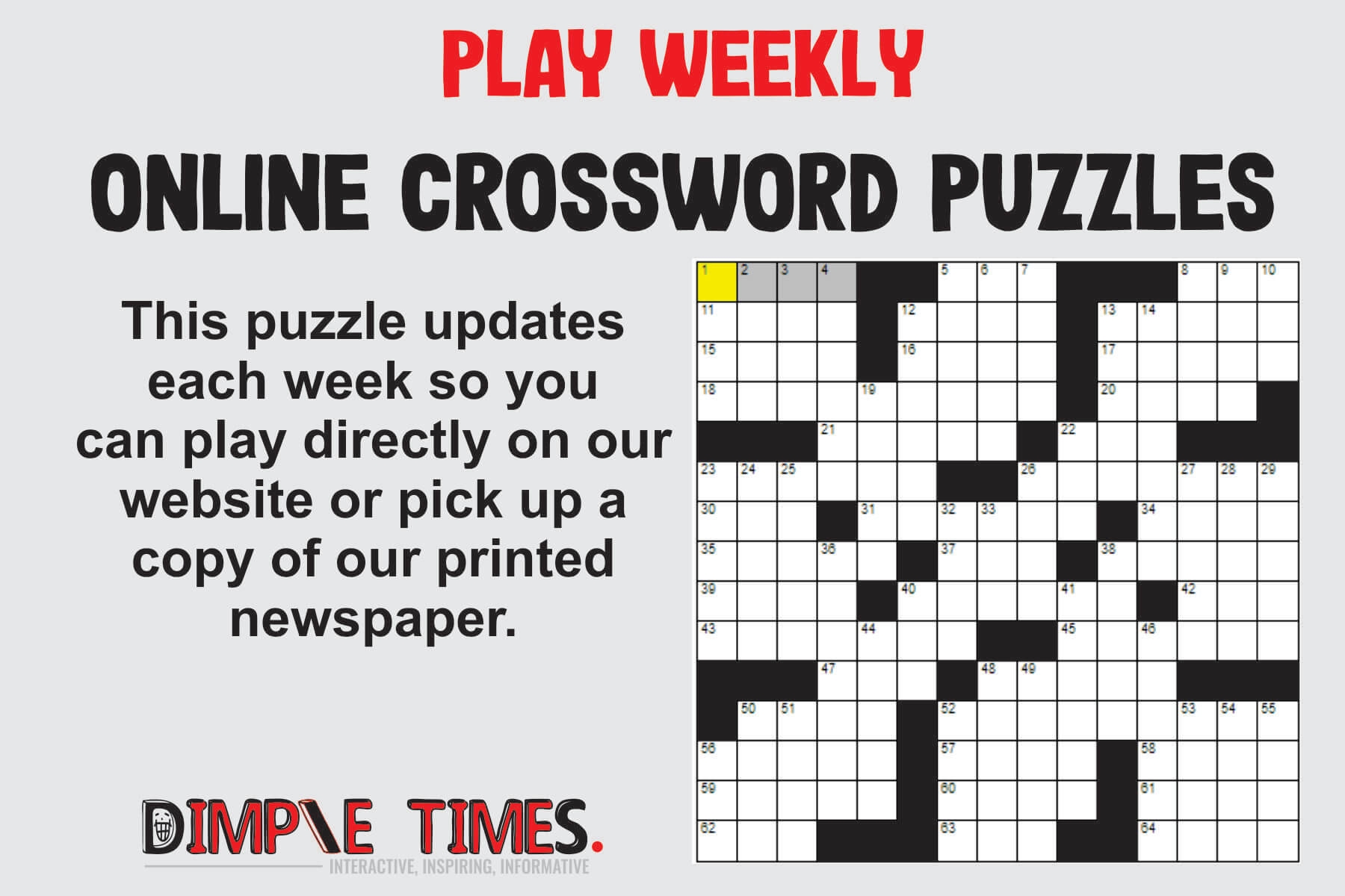 Play Weekly Crossword Puzzles Online Dimple Times