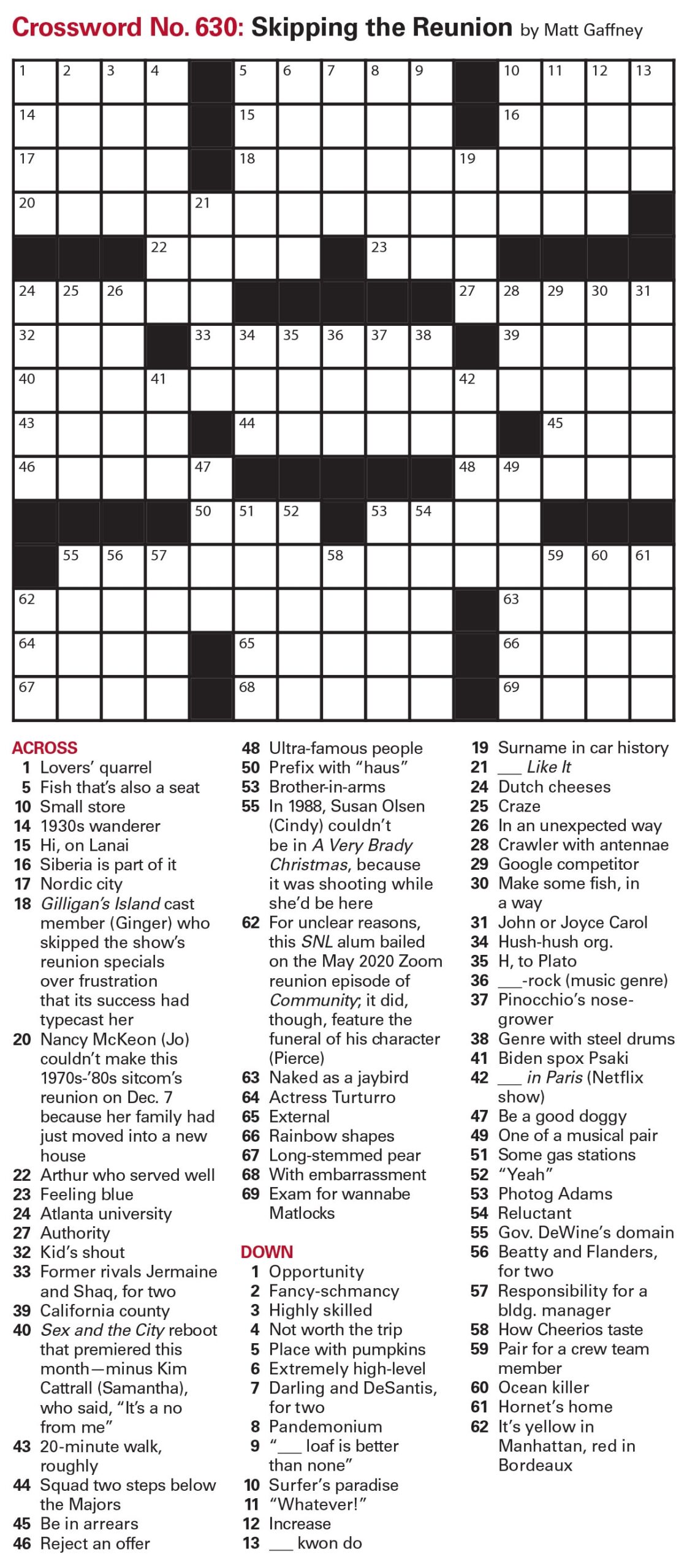 Printable Crossword Issue December 31 2021 January 7 2022 Interactive Crossword Issue December 31 2021 January 7 2022 Page 2 The Week