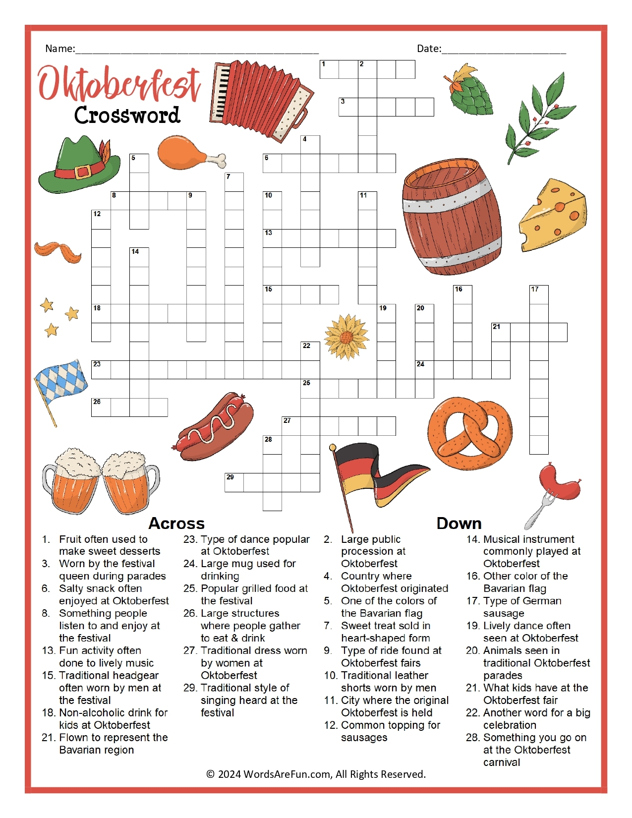 Printable Crossword Puzzles For Adults