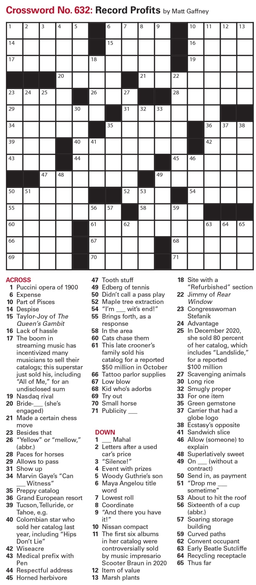 Puzzles Printable Crossword And Sudoku Issue January 28 2022 