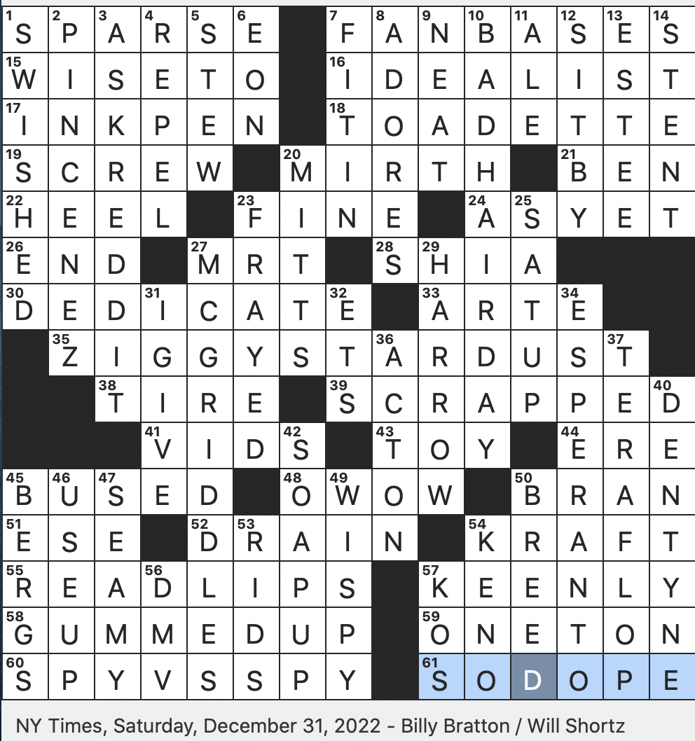 Rex Parker Does The NYT Crossword Puzzle 2022