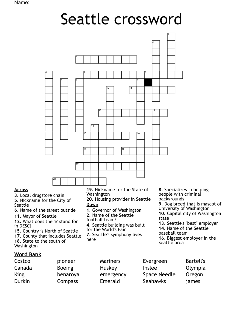 Seattle Crossword WordMint