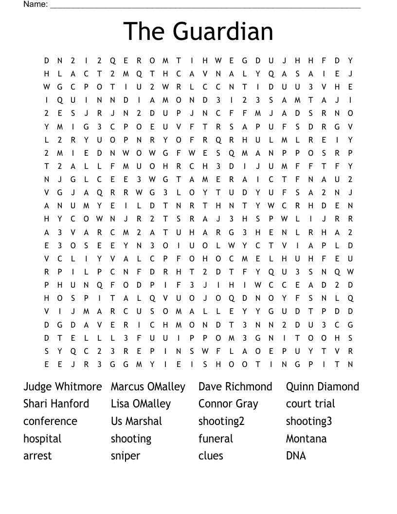 The Guardian Word Search WordMint