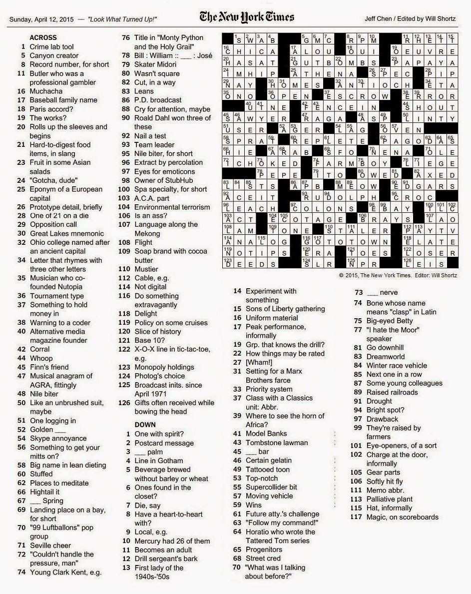 The New York Times Crossword In Gothic Worksheets Library