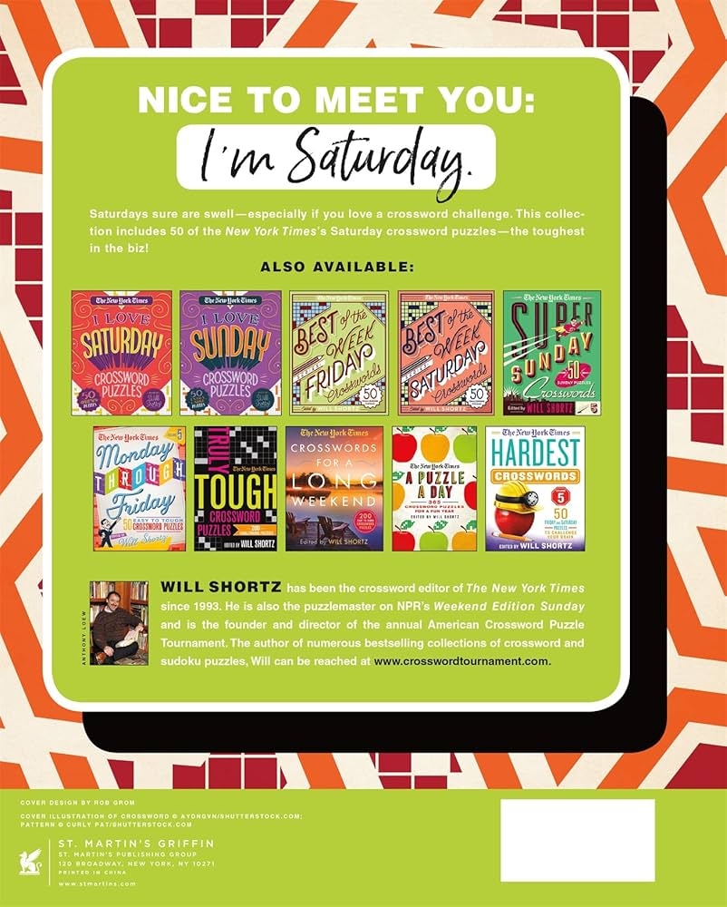 The New York Times Hello My Name Is Saturday 50 Saturday Crossword Puzzles The New York Times Shortz Will 9781250757753 Amazon Books