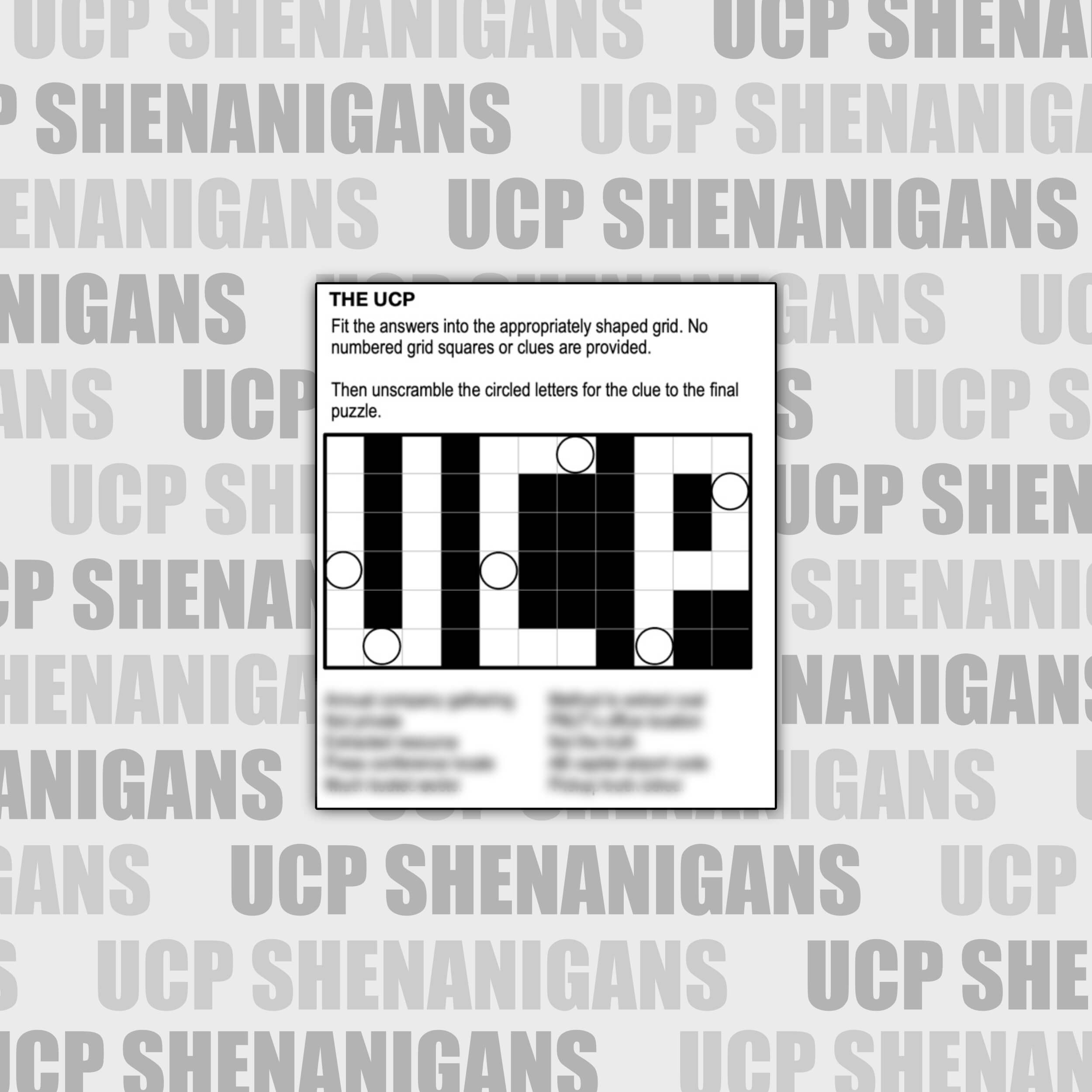 UCP Shenanigans Scavenger Hunt Grafxbylisa