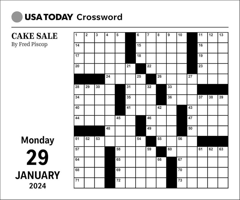 USA TODAY Crossword 2024 Day to Day Calendar USA TODAY 