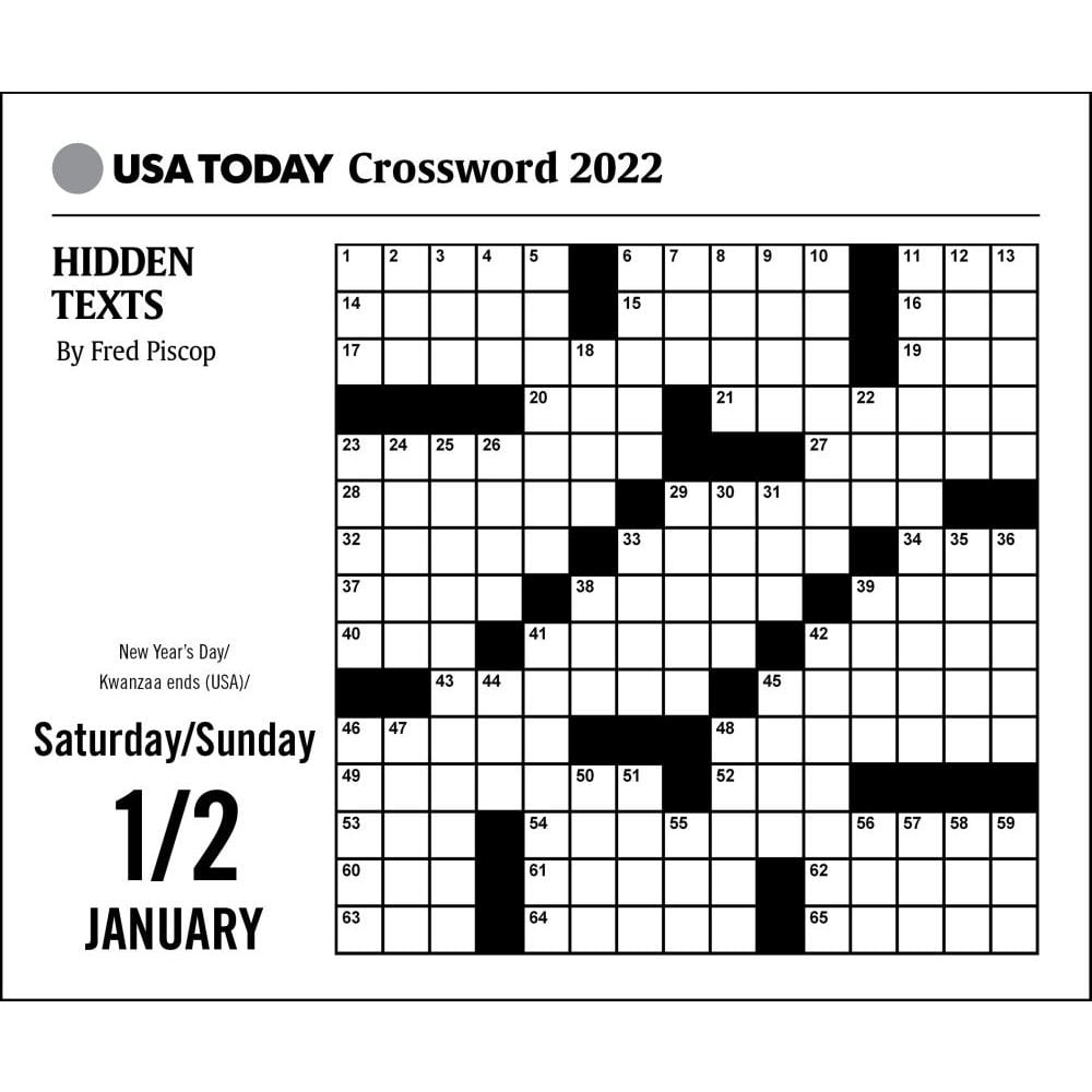 USA Today Crossword Puzzles 2022 Day to Day Calendar Calendar Walmart