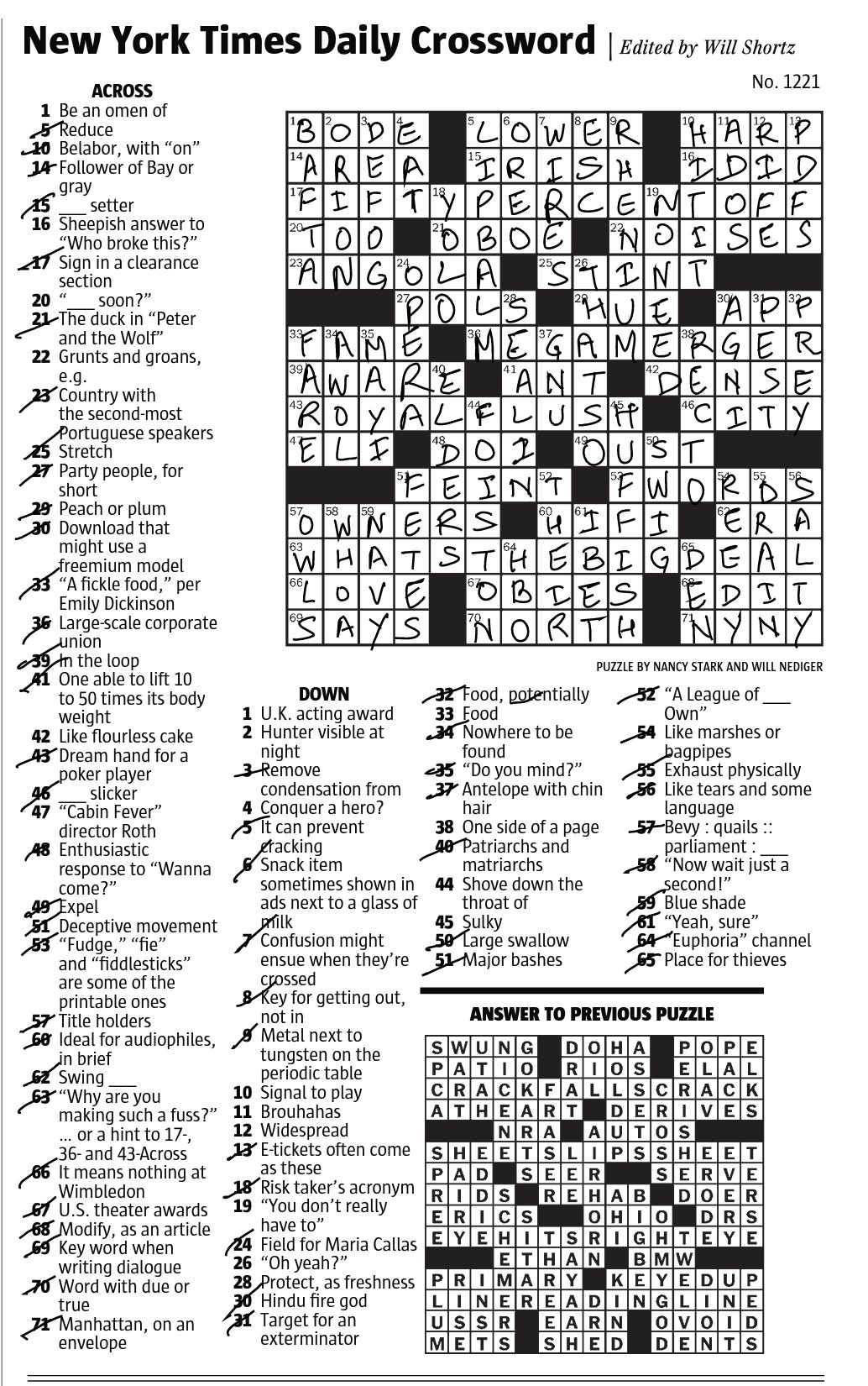 Wed 1 25 2023 Hard And Easy These Are Syndicated Crosswords 