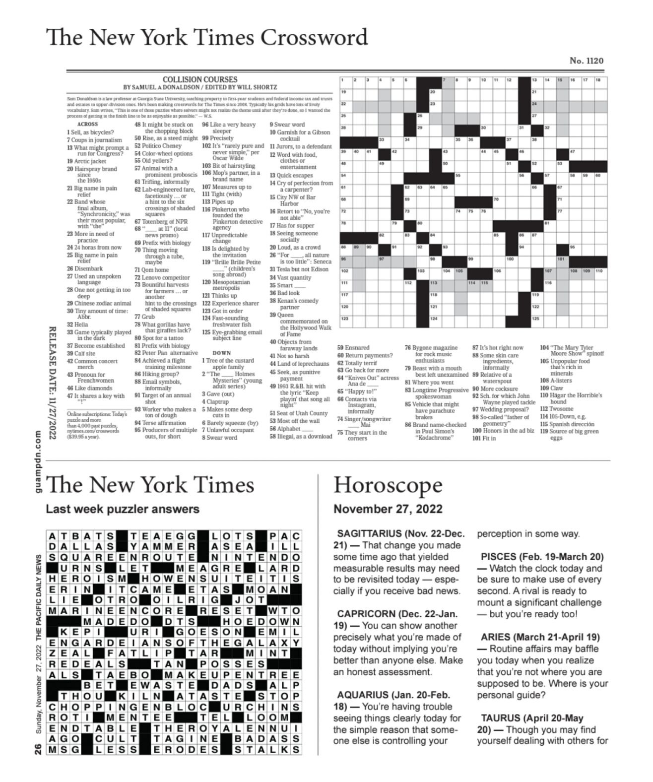 Where Are The Crossword Puzzles Where To Find Our Weekend Features Lifestyle Guampdn