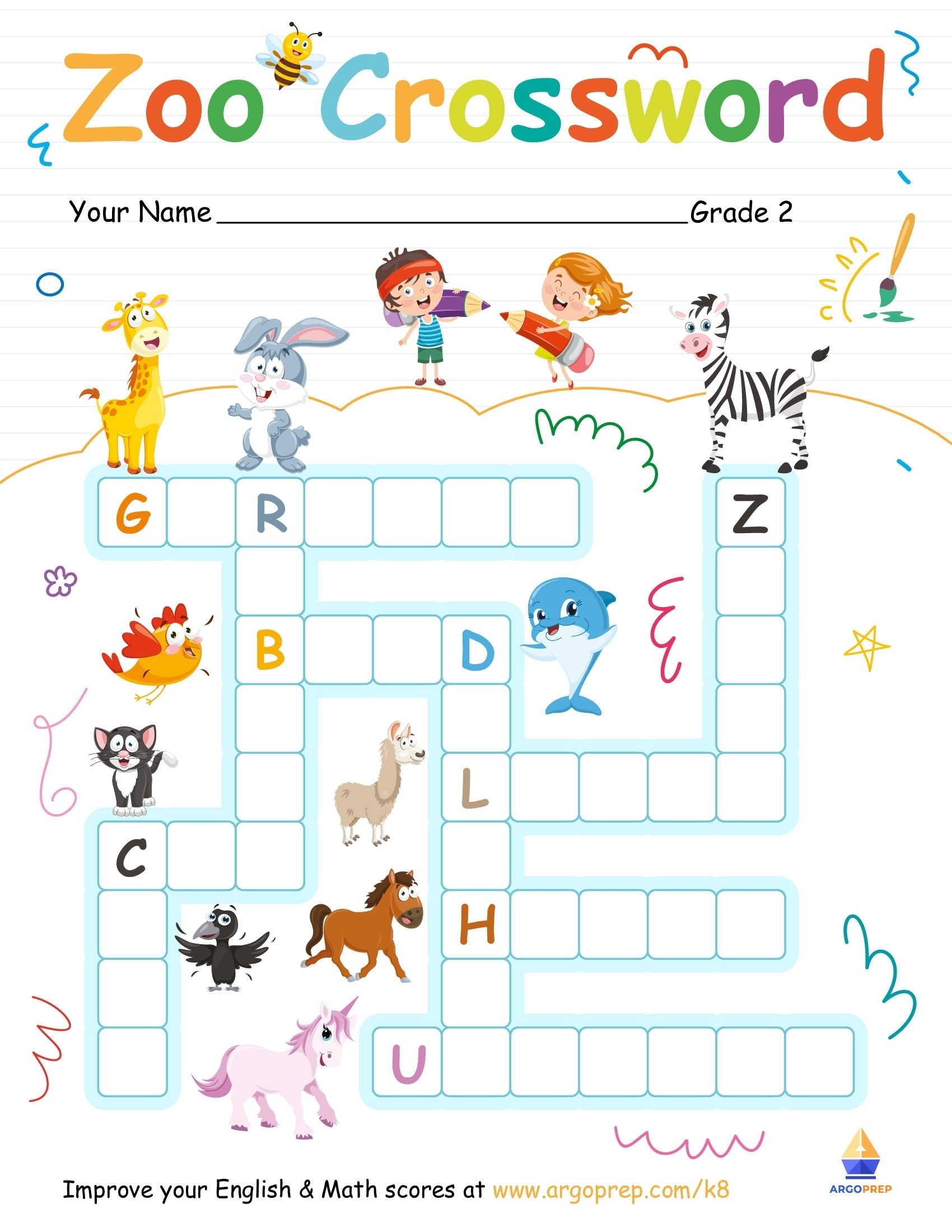 Animal Crossword Free Printable Crosswords