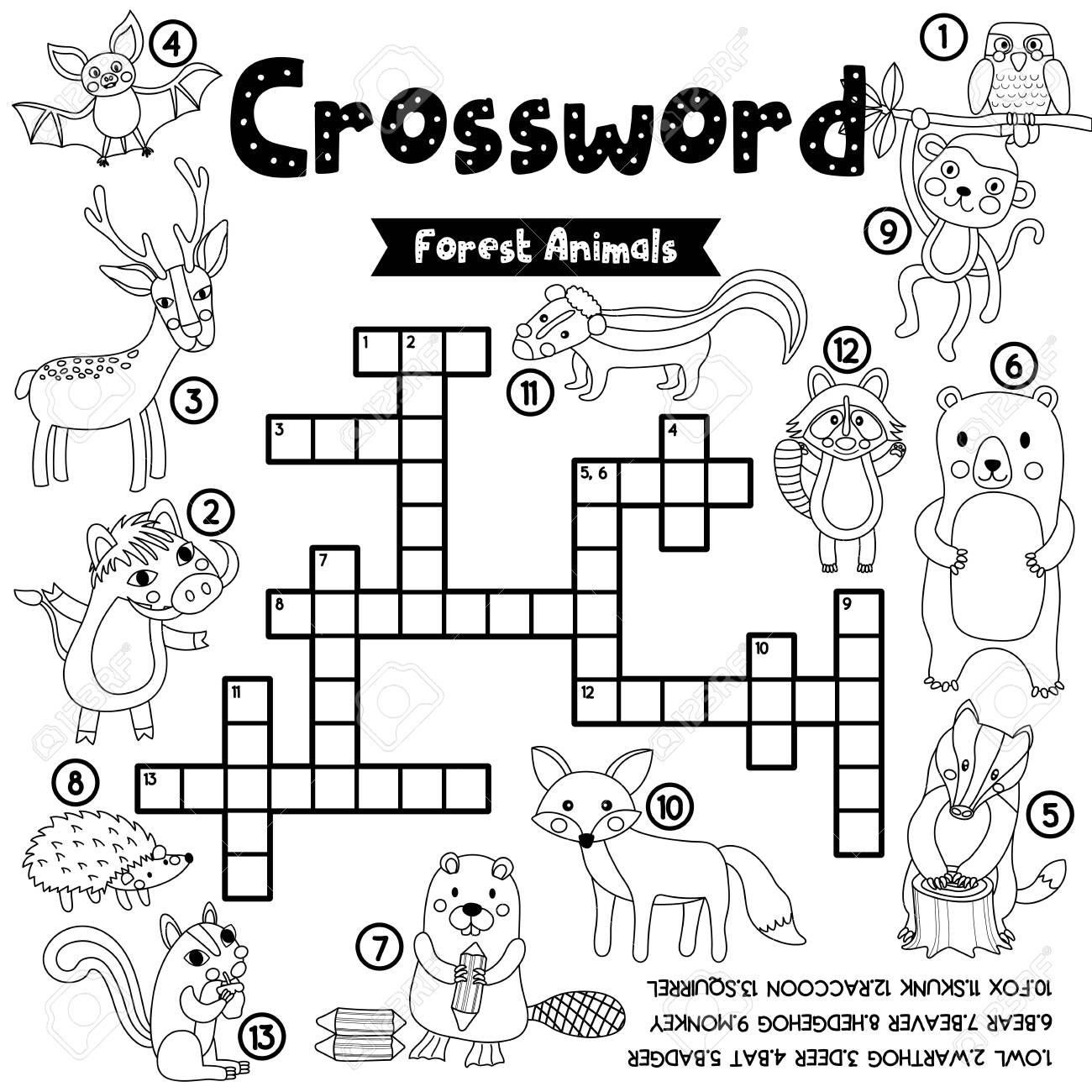 Animal Crosswords Printable Mom Printable