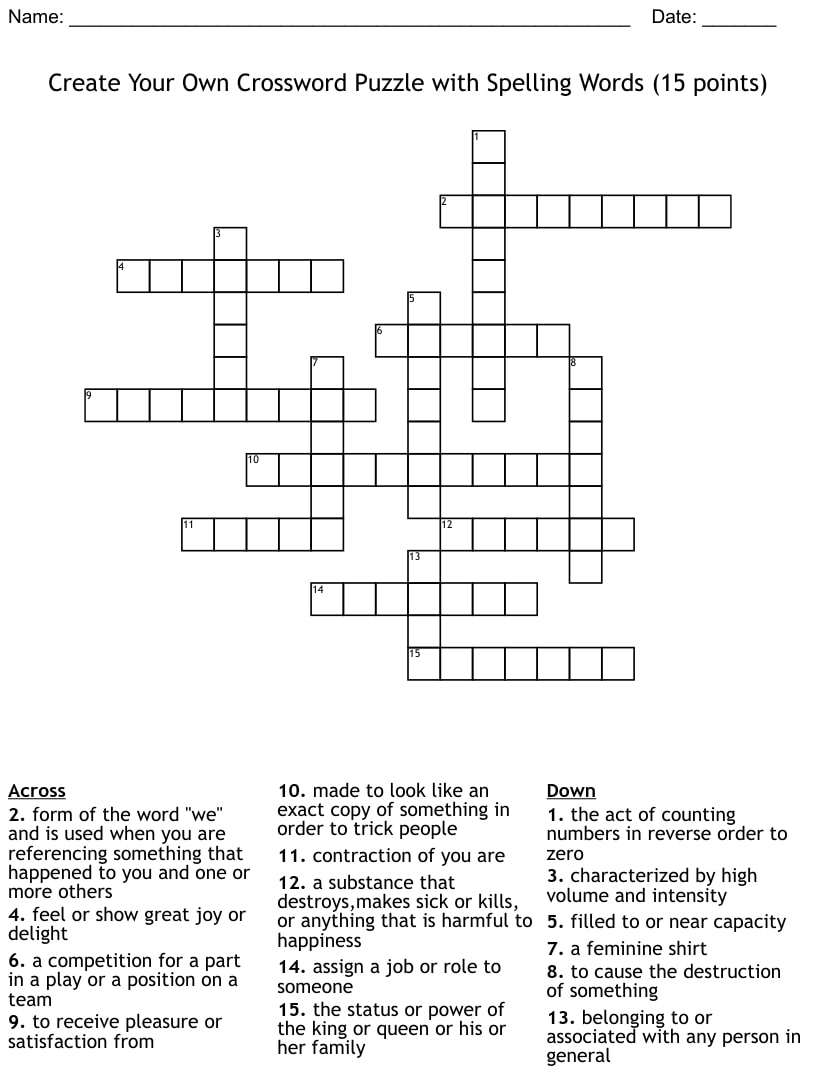 Best Free Printable Crossword Maker Online Printables For Everyone