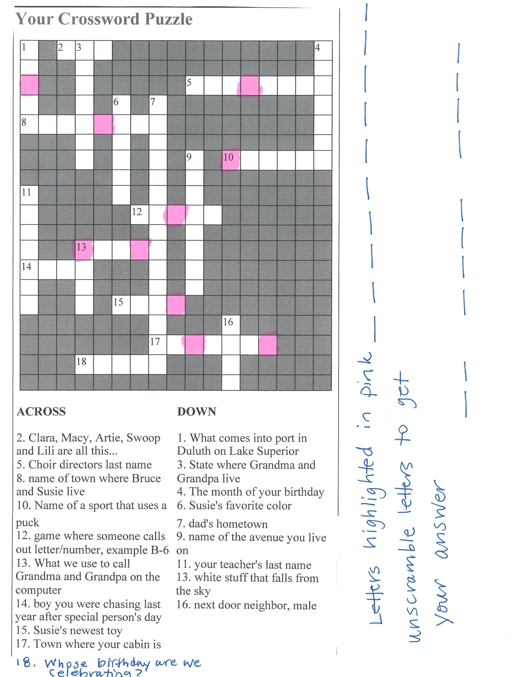 Create Your Own Crossword Puzzle Free Printable Free Printable Crosswords