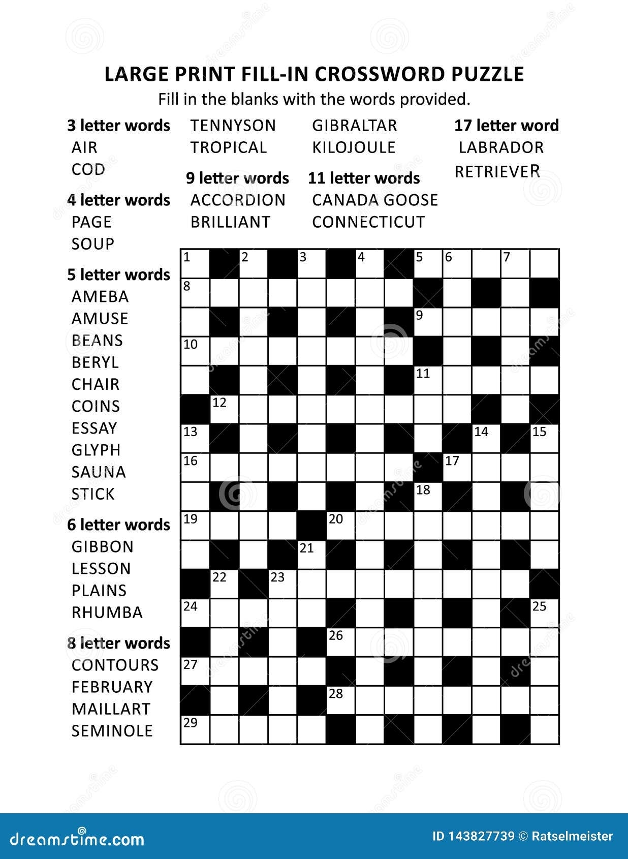 Crossword Fill In Puzzles Printable Printable Coloring Free