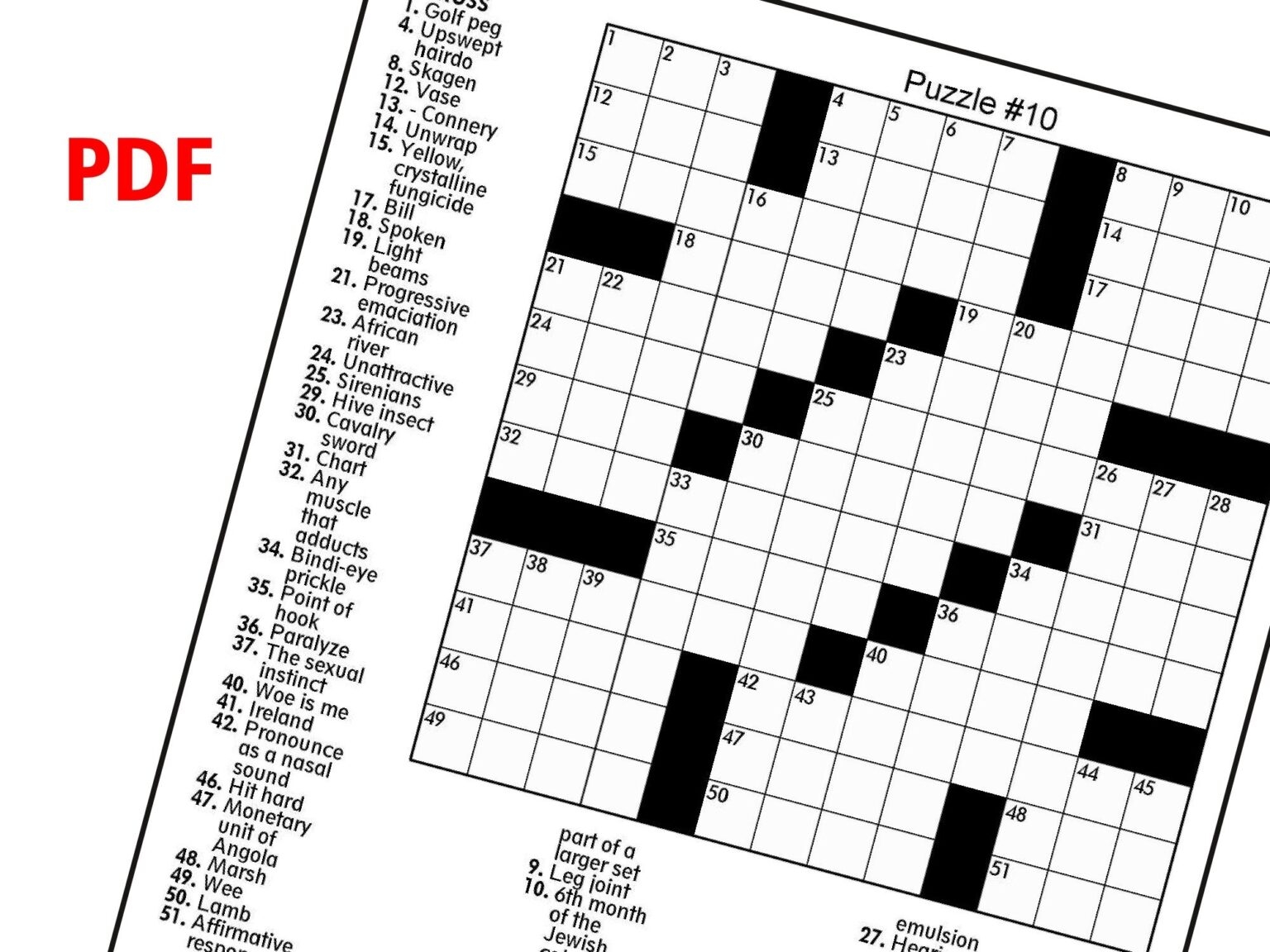 Crossword Puzzle Printable Pdf Enhance Your Brainpower And Have Fun 