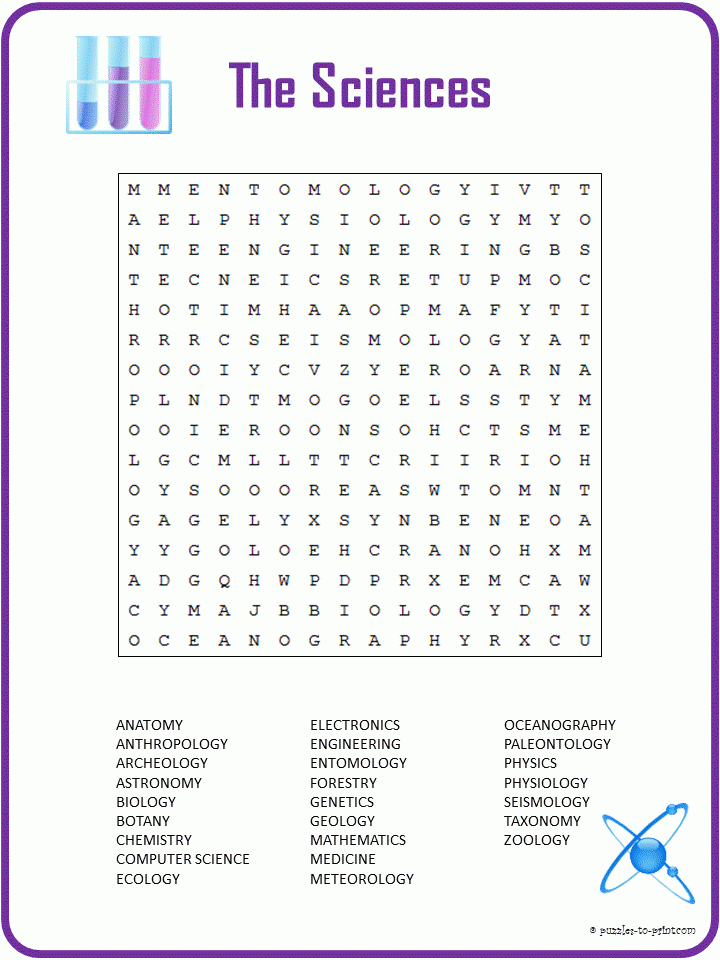 Crossword Puzzle Science Printable Printable Templates