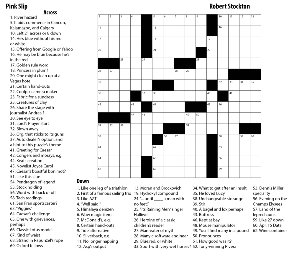 Crossword Puzzles Printable Adults Free Printable Crosswords